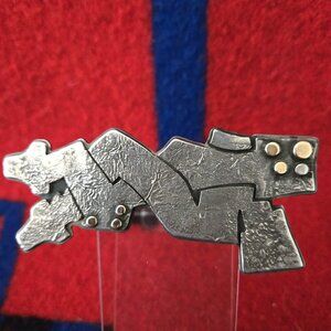 Sterling Brooch Pendant with Gold Accents by Eric Othole